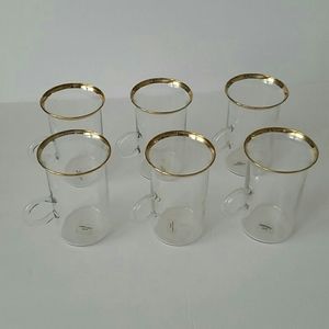 Set of 6 Crate and Barrel Irish Coffee Mugs
